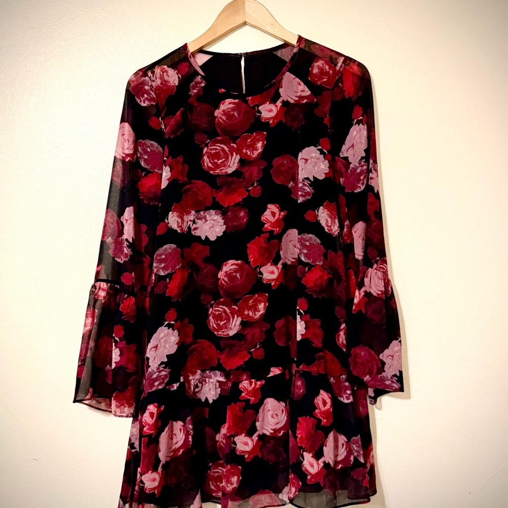 BCBGeneration Floral Dress in Red and Pink